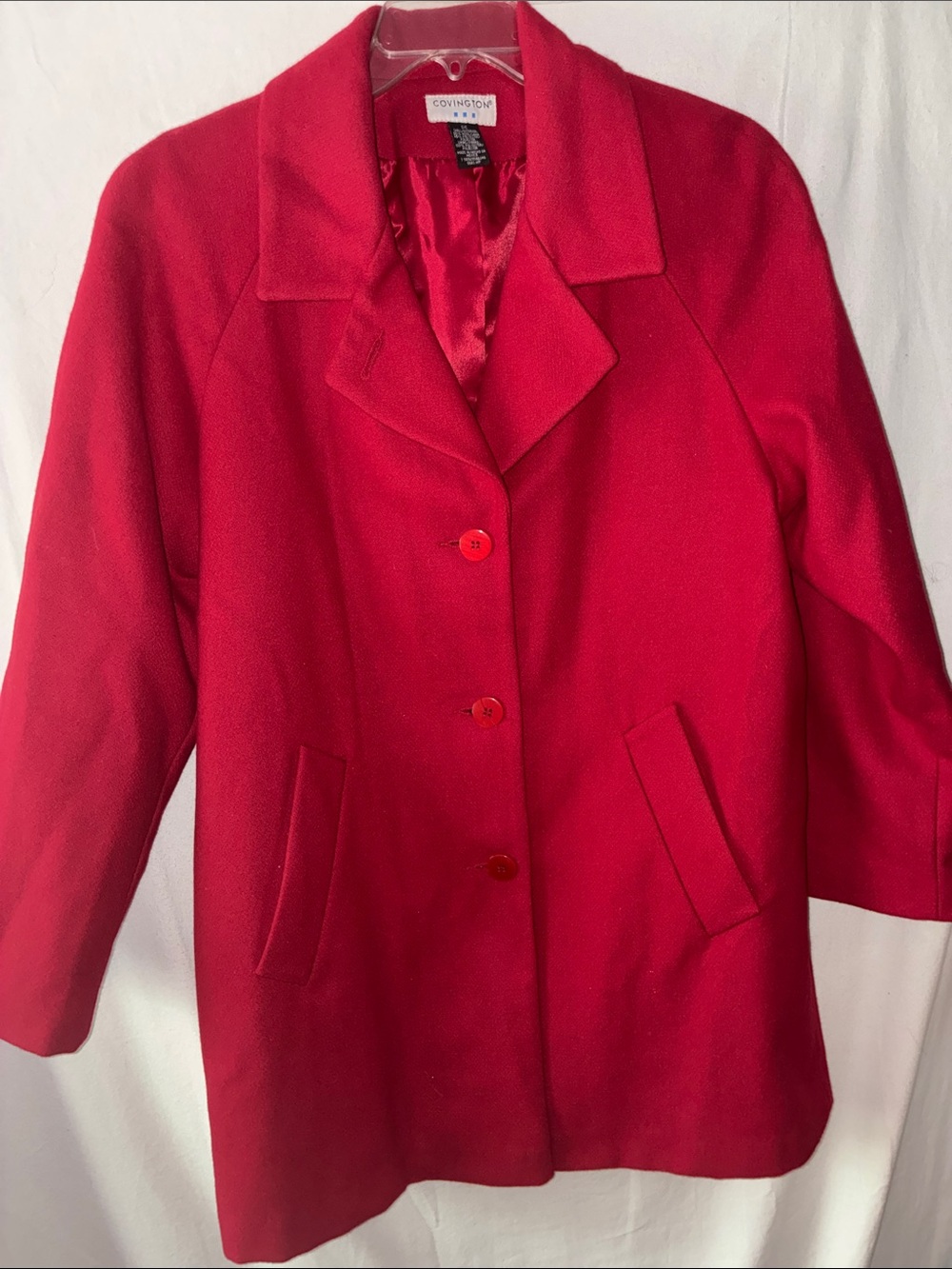 Covington Women's Bright Red Pea Coat